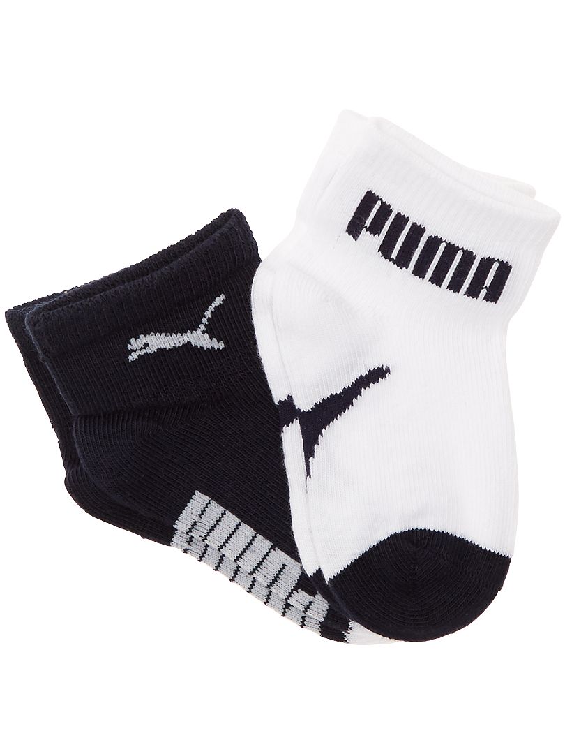 Set van 2 paar 'Puma' sokken zwart / wit - Kiabi