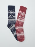 Set van 2 paar sokken met motiefje BLAUW - Kiabi