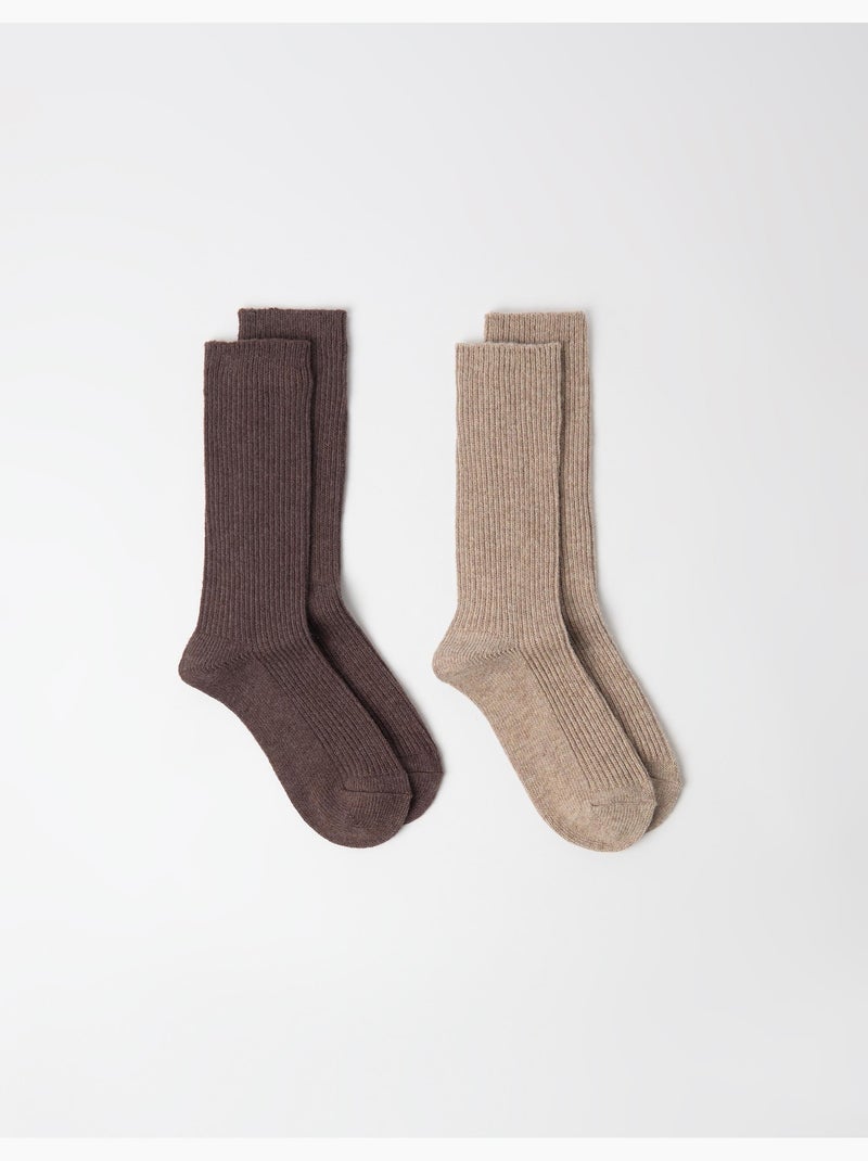 Set van 2 paar sokken, mo fashion Beige - Kiabi