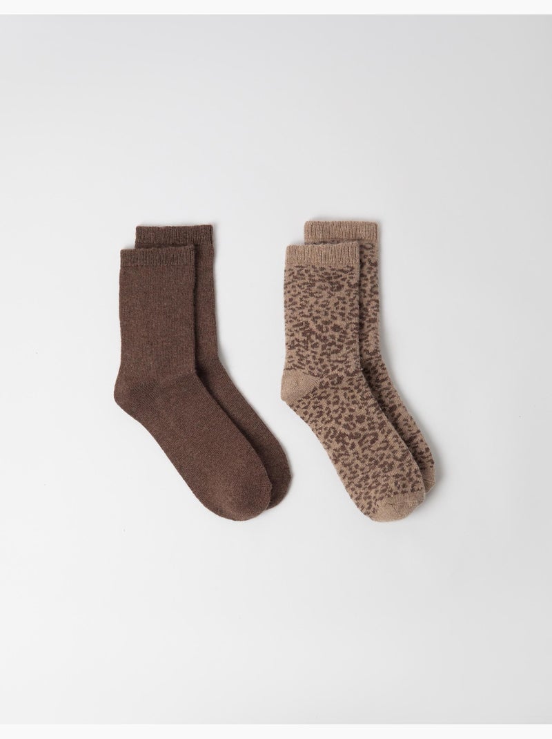 Set van 2 paar sokken, mo fashion Bruin - Kiabi