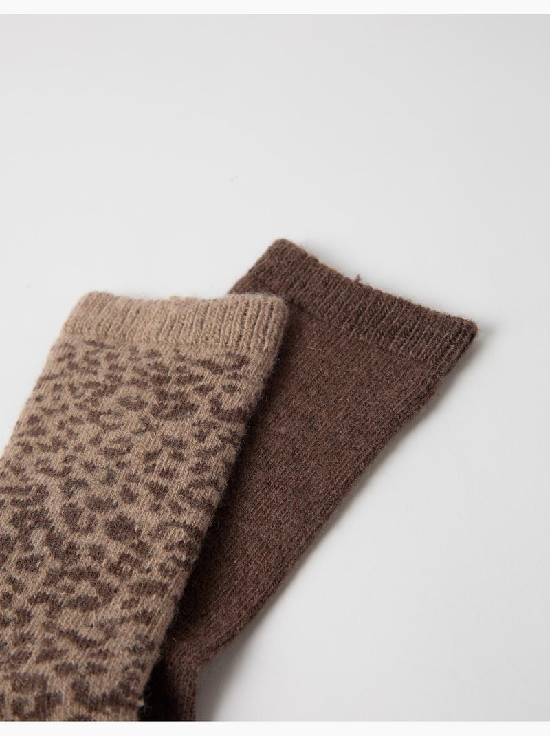Set van 2 paar sokken, mo fashion Bruin - Kiabi