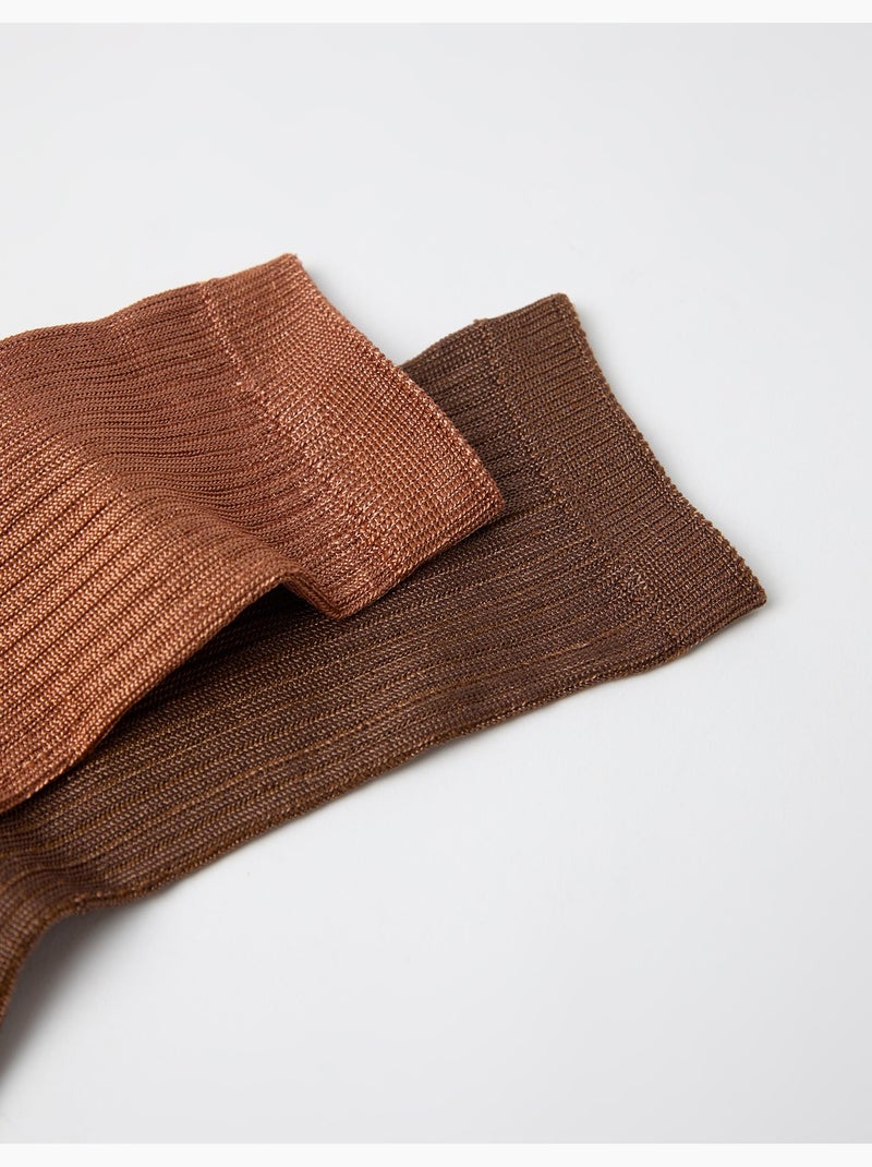 Set van 2 paar sokken, mo fashion Bruin - Kiabi