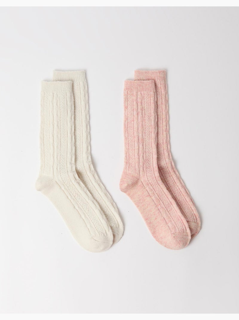 Set van 2 paar sokken, mo fashion Ecru - Kiabi
