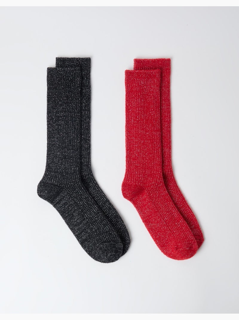 Set van 2 paar sokken, mo fashion Rood - Kiabi