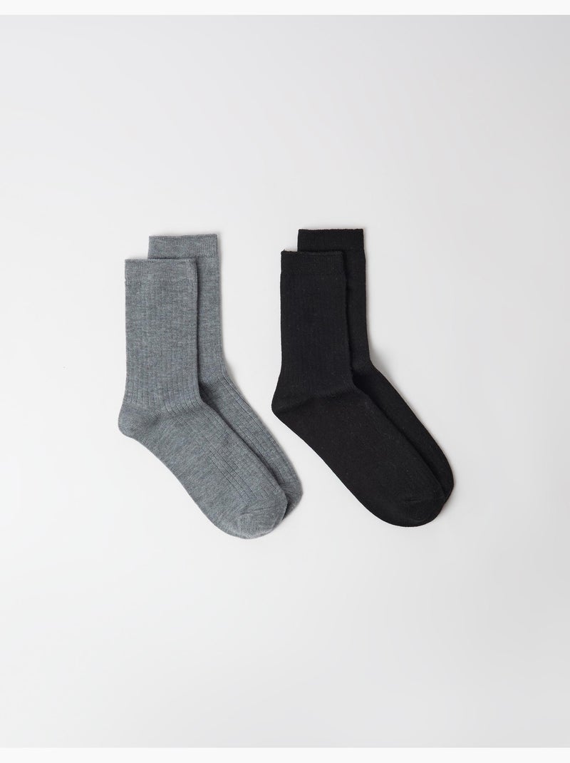 Set van 2 paar sokken, mo fashion Zwart - Kiabi
