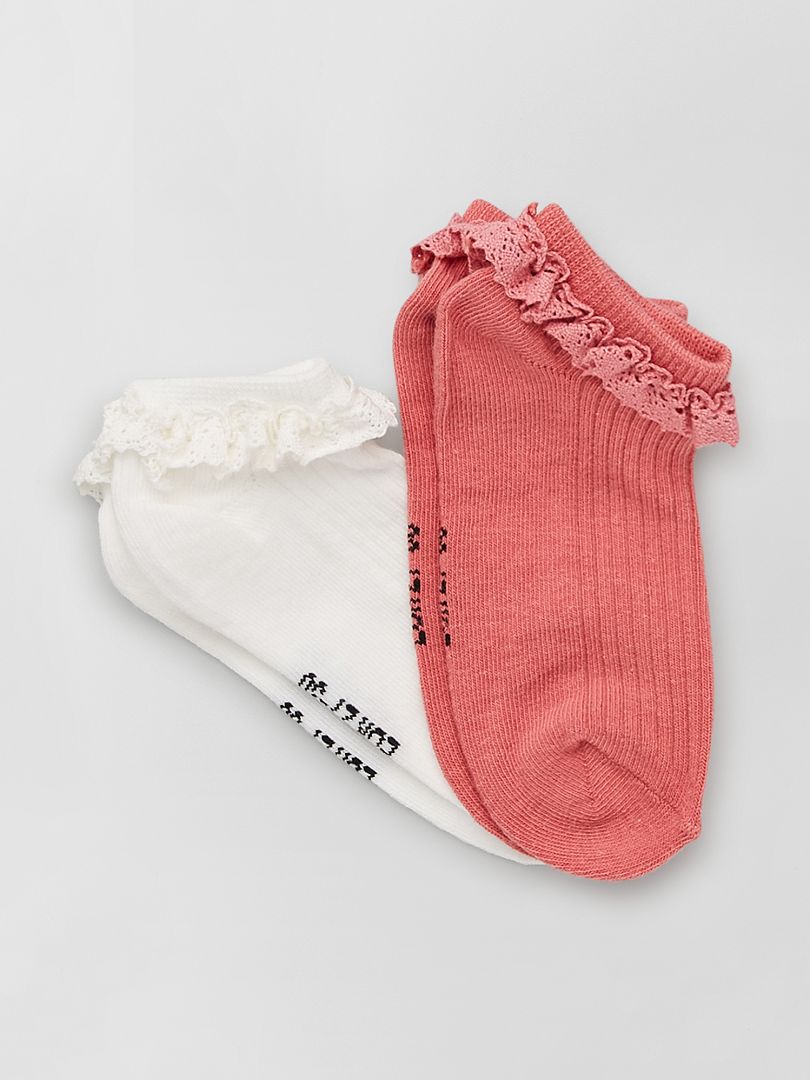Set van 2 paar sokken roze - Kiabi