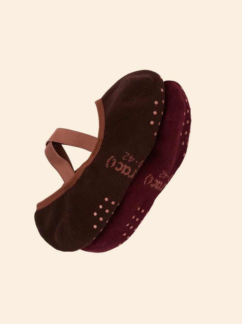 Set van 2 paar yoga sokjes - (ekstract) Bruin - Kiabi