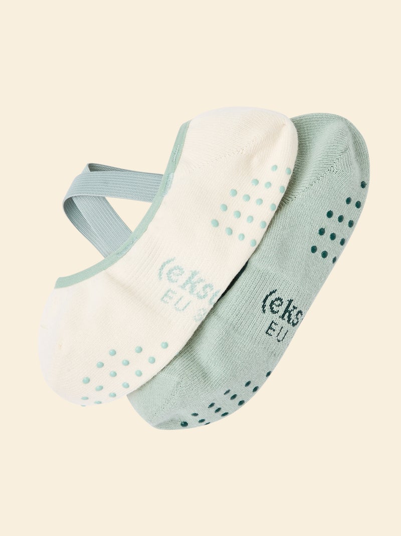 Set van 2 paar yoga sokken (ekstract) van katoen Groen - Kiabi