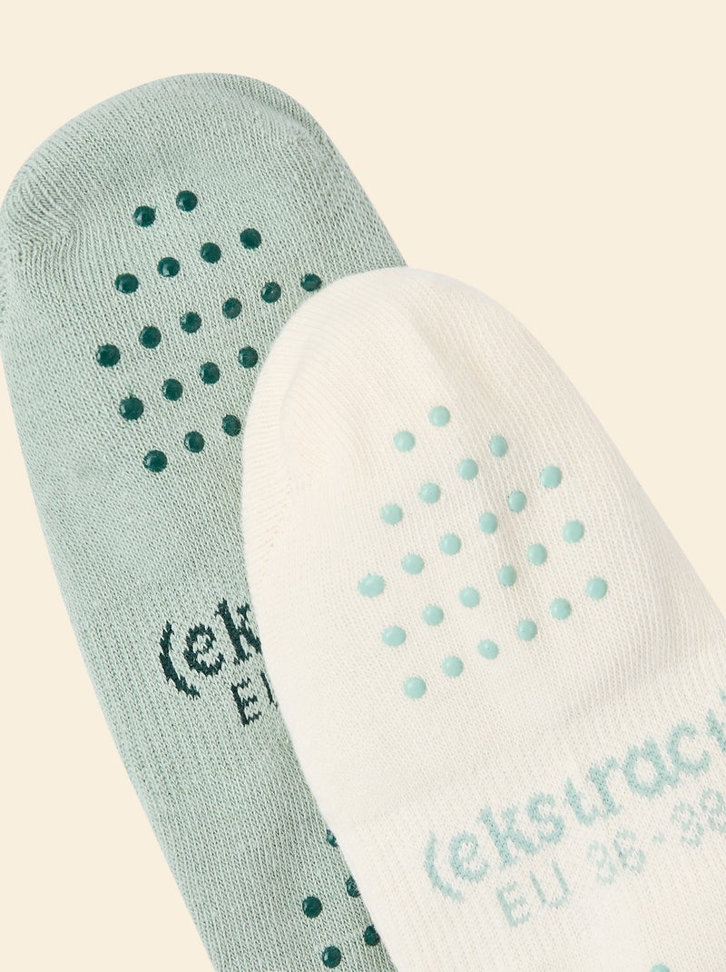 Set van 2 paar yoga sokken (ekstract) van katoen Groen - Kiabi