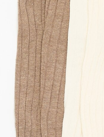 Set van 2 panty's van geribde tricot