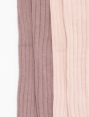 Set van 2 panty's van geribde tricot