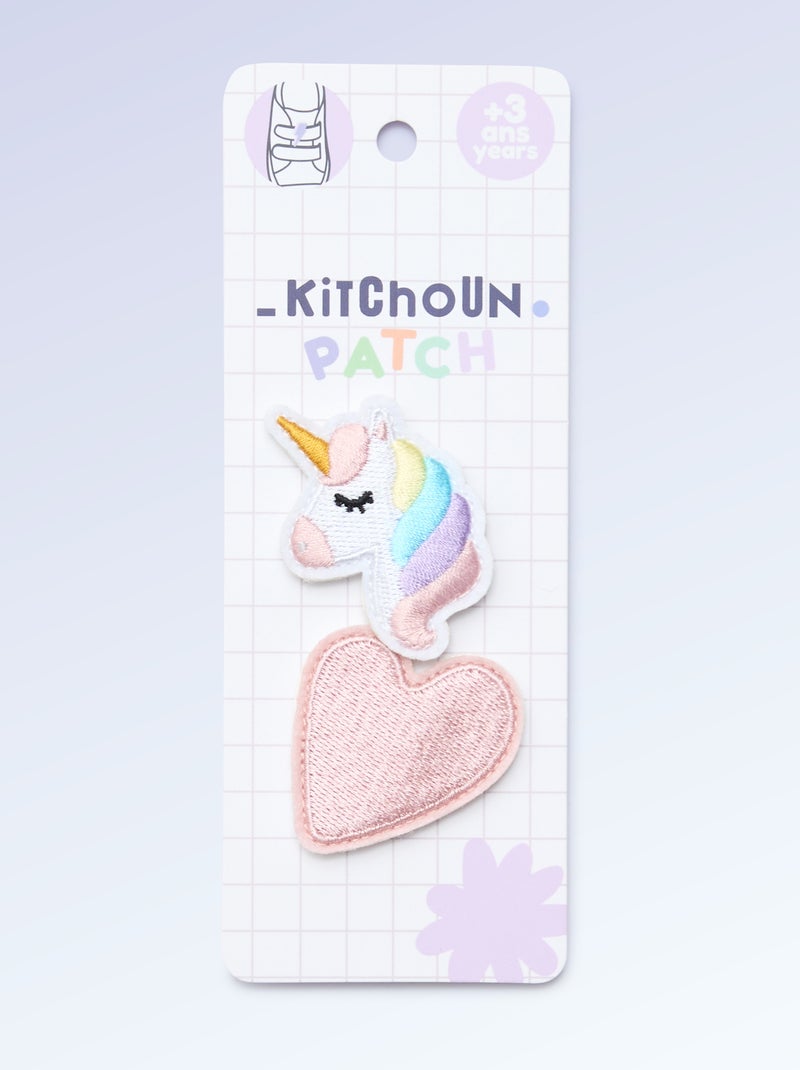 Set van 2 patches om op te schuiven om je 'Kitchoun' sneakers te personaliseren Oranje - Kiabi