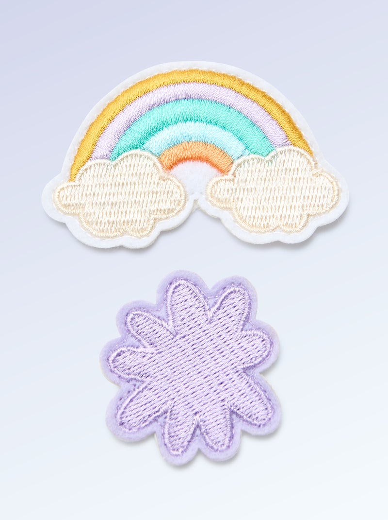 Set van 2 patches om op te schuiven om je sneakers 'Kitchoun' te personaliseren Rose - Kiabi