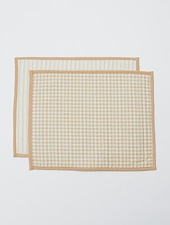 Set van 2 placemats 32 x 40 cm dubbelzijdig bedrukt - Kiabi Home