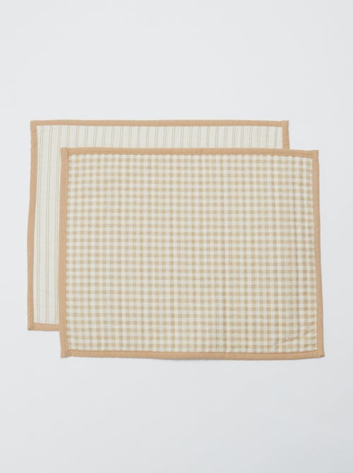 Set van 2 placemats 32 x 40 cm dubbelzijdig bedrukt - Kiabi Home - Kiabi Set van 2 placemats 32 x 40 cm dubbelzijdig bedrukt - Kiabi Home - Kiabi