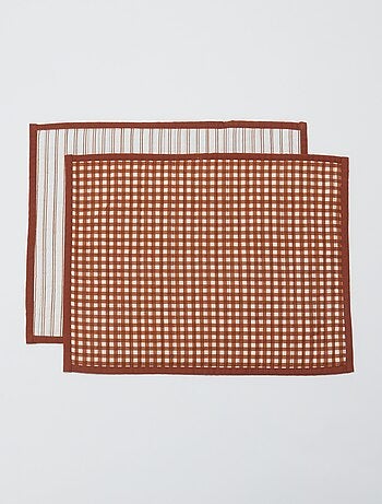 Set van 2 placemats 32 x 40 cm dubbelzijdig bedrukt - Kiabi Home