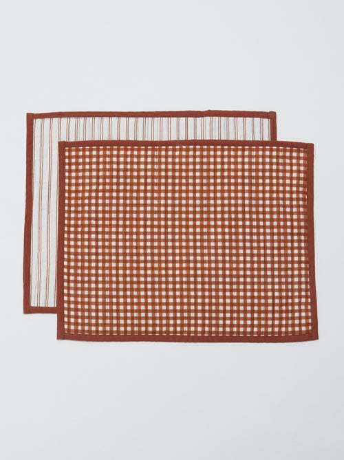 Set van 2 placemats 32 x 40 cm dubbelzijdig bedrukt - Kiabi Home - Kiabi