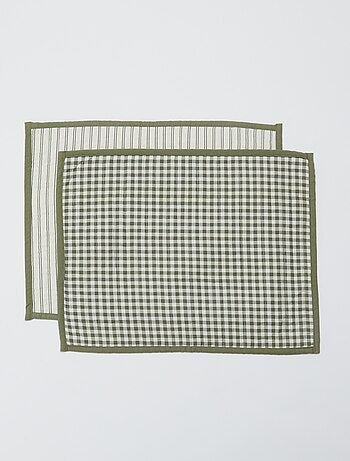 Set van 2 placemats 32 x 40 cm dubbelzijdig bedrukt - Kiabi Home