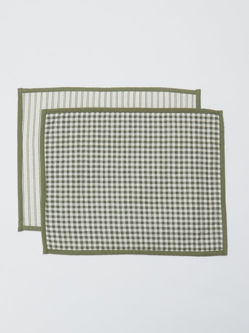 Set van 2 placemats 32 x 40 cm dubbelzijdig bedrukt - Kiabi Home - Kiabi Set van 2 placemats 32 x 40 cm dubbelzijdig bedrukt - Kiabi Home - Kiabi