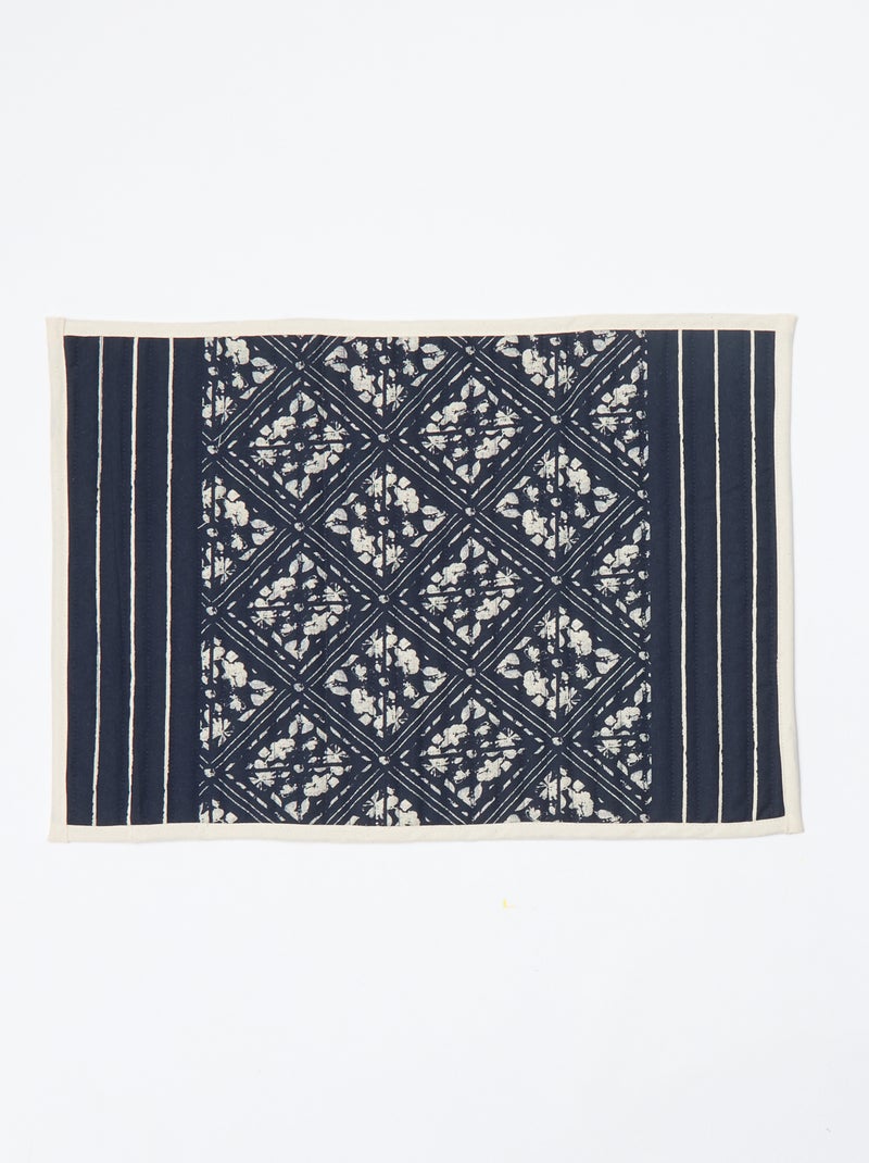 Set van 2 placemats met print - Kiabi Home Blauw - Kiabi