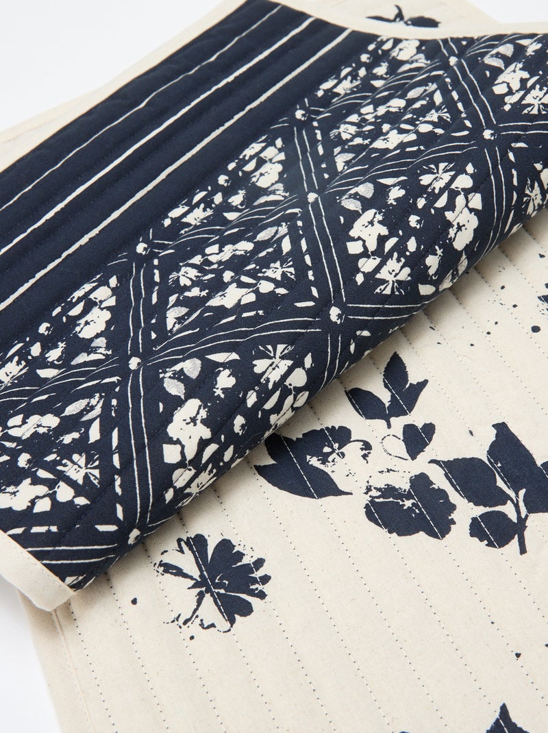 Set van 2 placemats met print - Kiabi Home Blauw - Kiabi