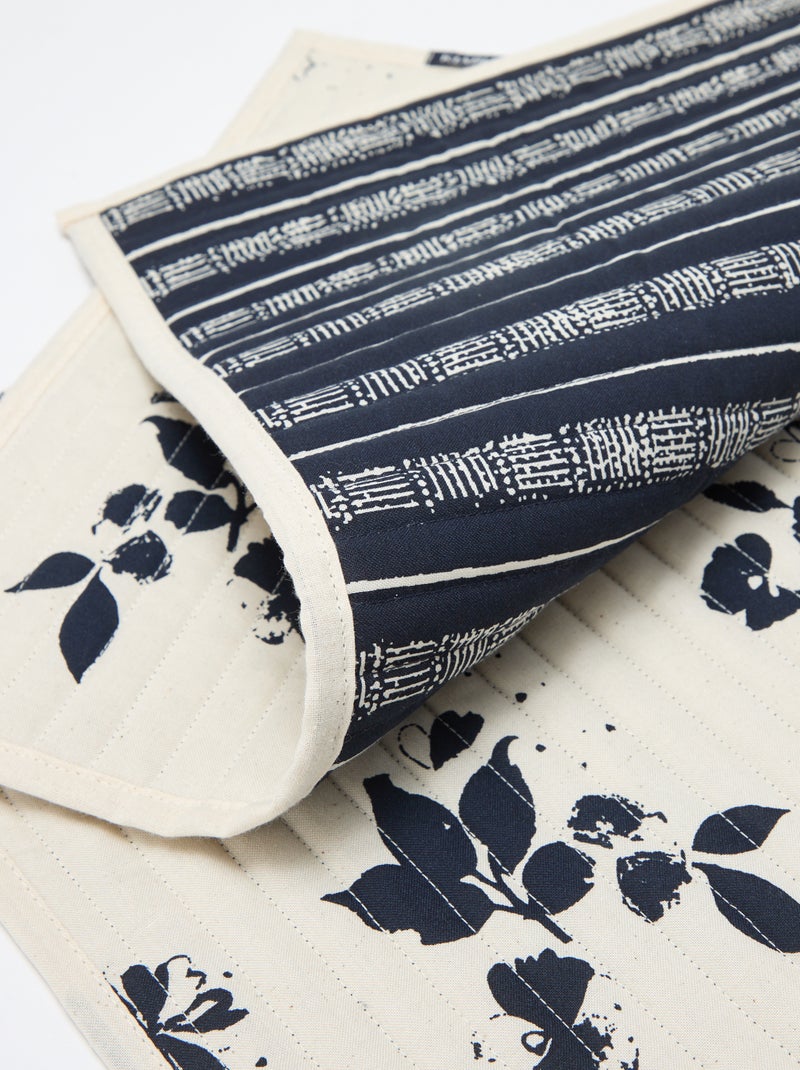 Set van 2 placemats met print - Kiabi Home Blauw - Kiabi