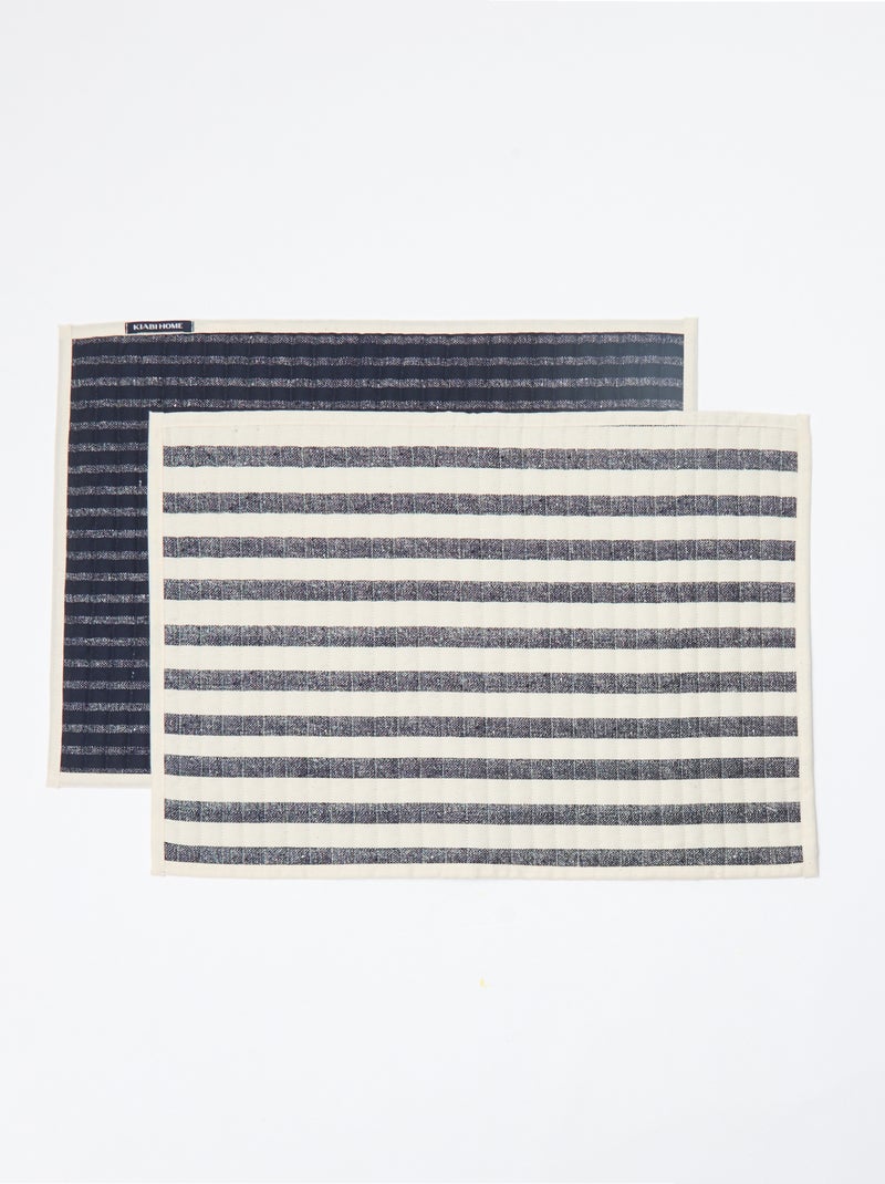 Set van 2 placemats met print - Kiabi Home Blauw - Kiabi