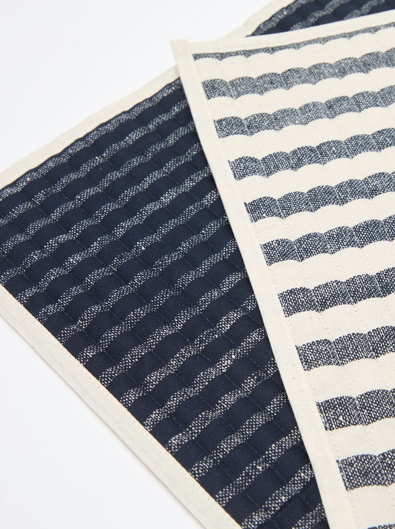 Set van 2 placemats met print - Kiabi Home Blauw - Kiabi