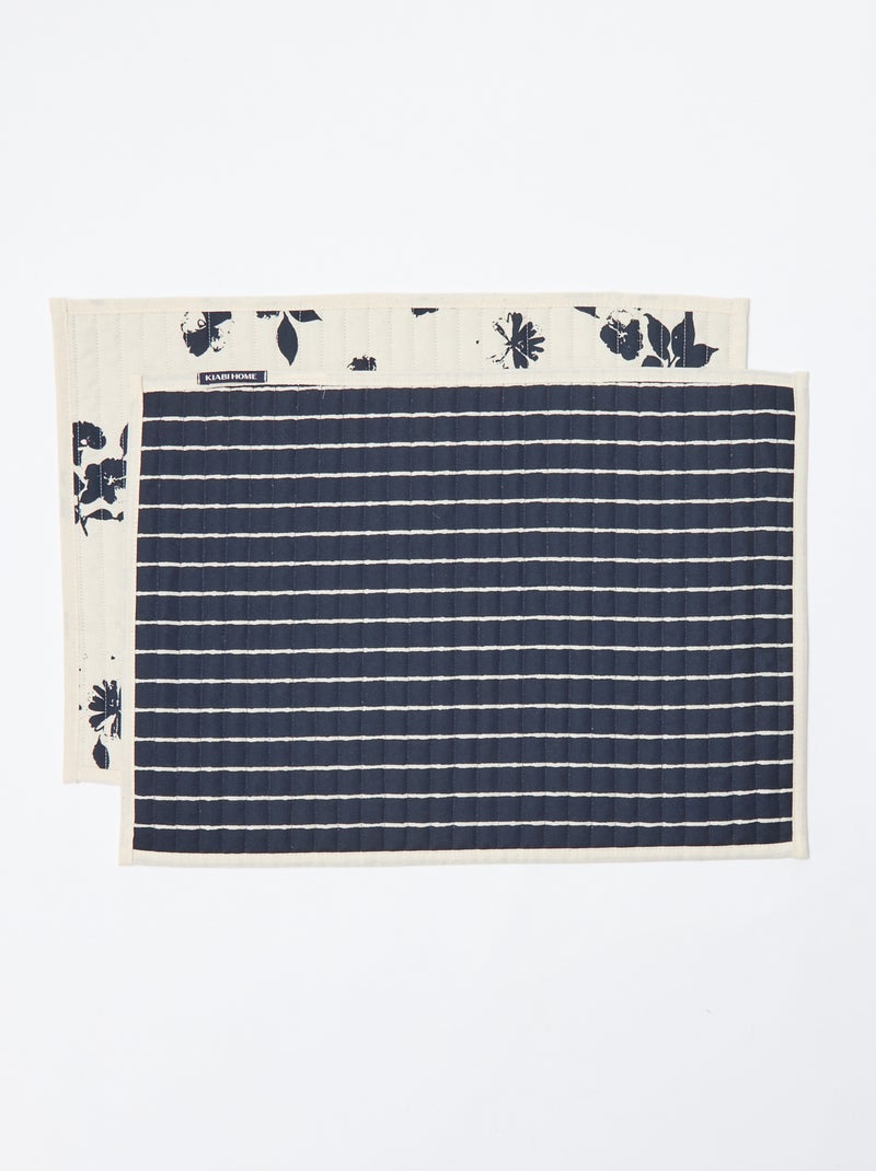 Set van 2 placemats met print - Kiabi Home Blauw - Kiabi