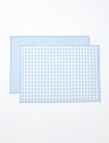 Set van 2 placemats met ruitjes