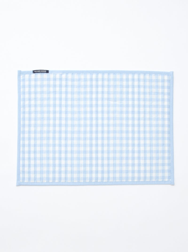 Set van 2 placemats met ruitjes Blauw - Kiabi