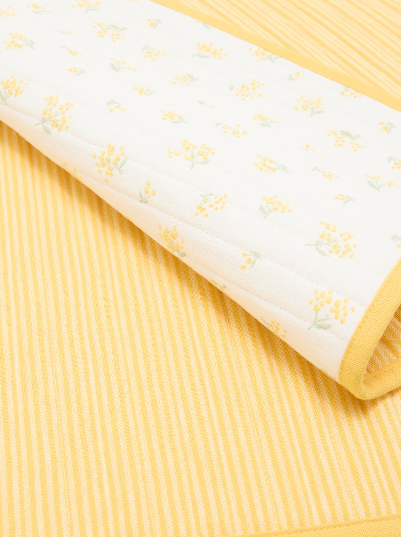 Set van 2 placemats met ruitjes Geel - Kiabi