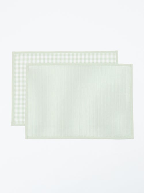 Set van 2 placemats met ruitjes - Kiabi