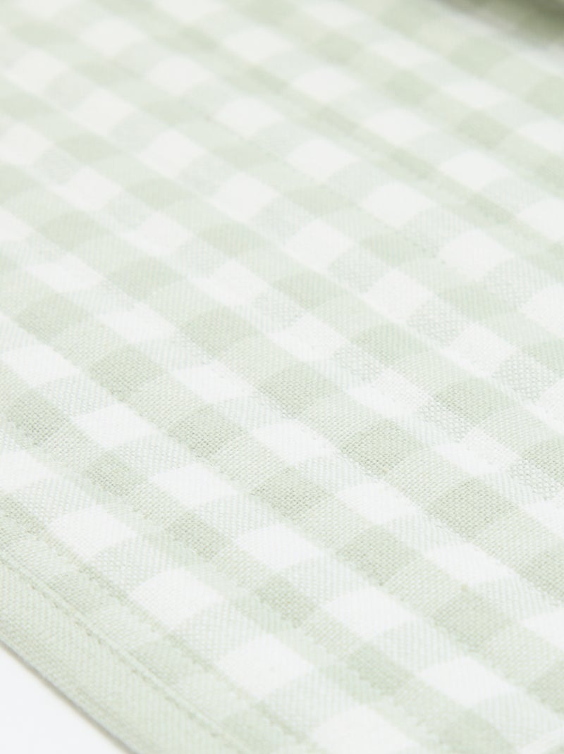 Set van 2 placemats met ruitjes Groen - Kiabi