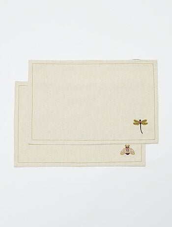 Set van 2 placemats van gemengd linnen - Kiabi Home