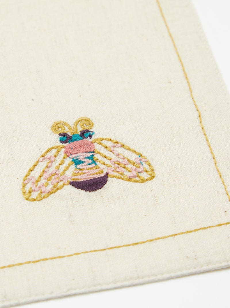 Set van 2 placemats van gemengd linnen - Kiabi Home BIEGE - Kiabi