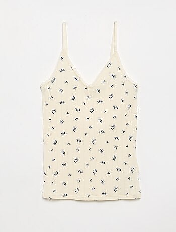 Set van 2 pointelle topjes met print