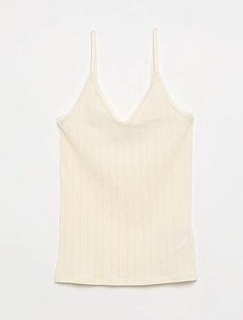 Set van 2 pointelle topjes met print