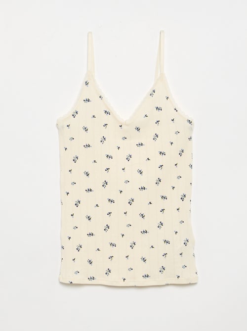 Set van 2 pointelle topjes met print - Kiabi Set van 2 pointelle topjes met print - Kiabi