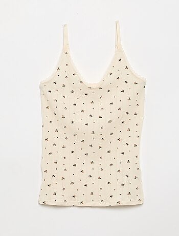 Set van 2 pointelle topjes met print