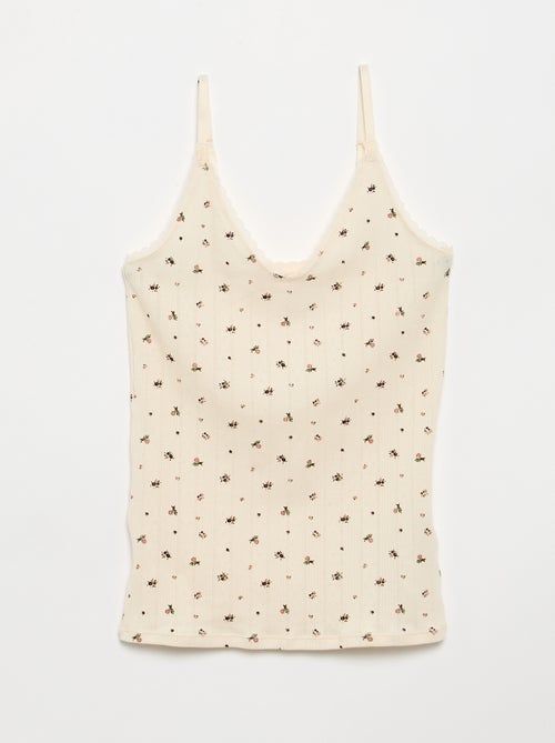 Set van 2 pointelle topjes met print - Kiabi Set van 2 pointelle topjes met print - Kiabi