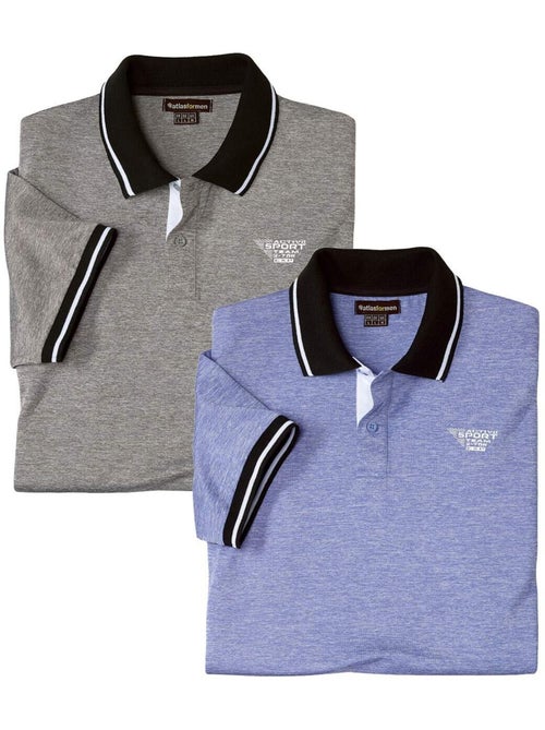Set van 2 polo’s met gevlamd effect - atlas for men - Kiabi Set van 2 polo’s met gevlamd effect - atlas for men - Kiabi