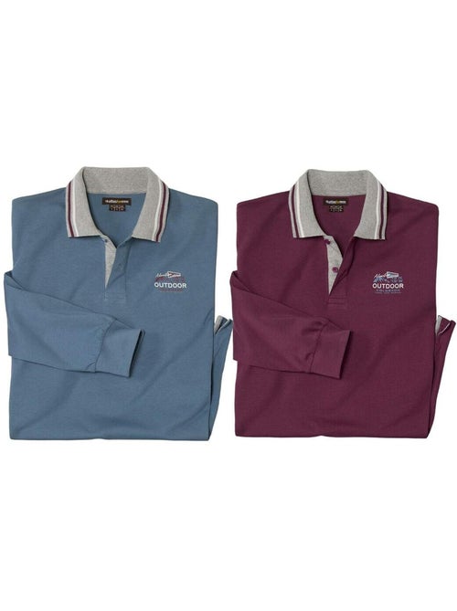 Set van 2 polo's met lange mouwen - atlas for men - Kiabi