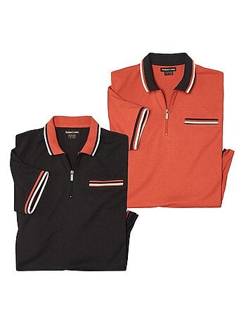 Set van 2 polo’s met ritskraag - ATLAS FOR MEN