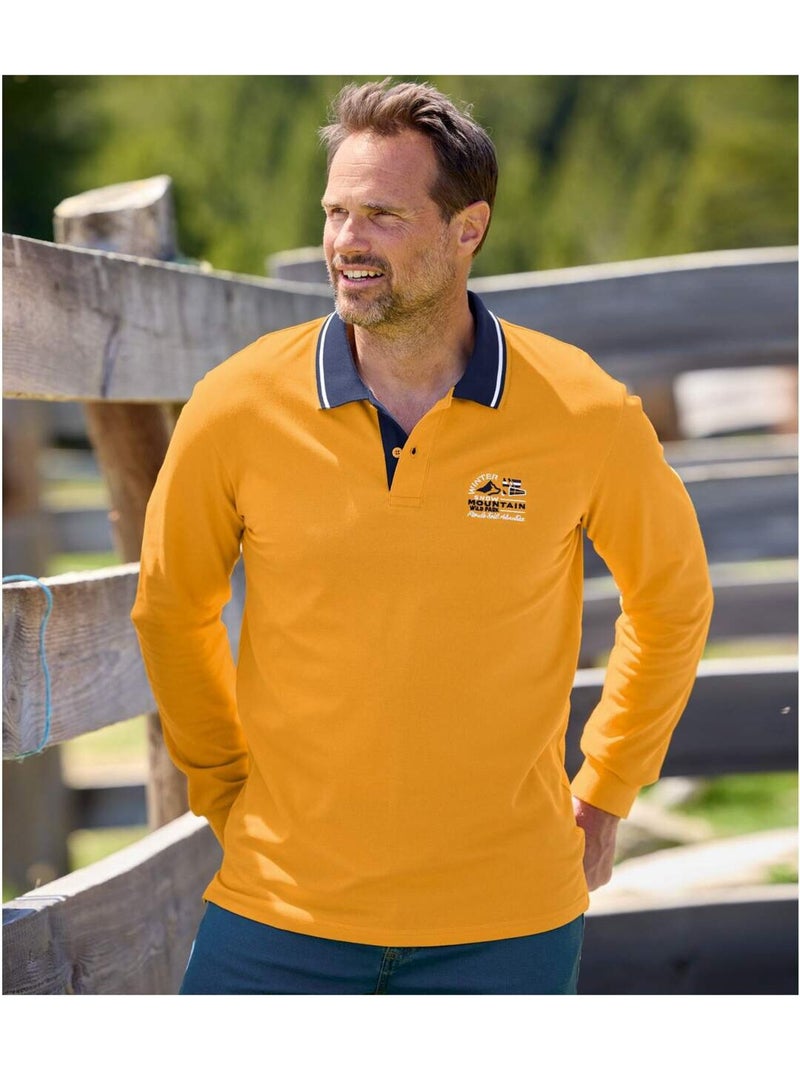 Set van 2 polo’s mountain - atlas for men Blauw Geel - Kiabi