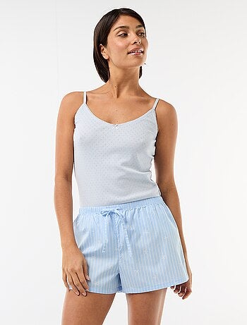 Set van 2 poplin shorts met katoenen trekkoord