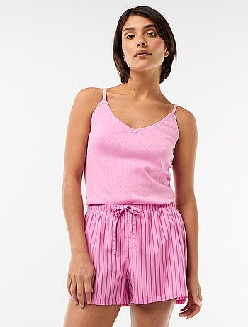 Set van 2 poplin shorts met katoenen trekkoord