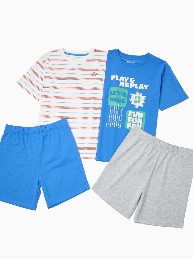 Set van 2 pyjama's, MO Fashion Blauw - Kiabi