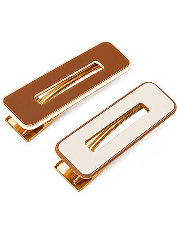 Set van 2 rechthoekige minimalistische haarspelden