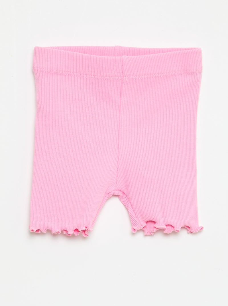 Set van 2 rib leggings Geel - Kiabi